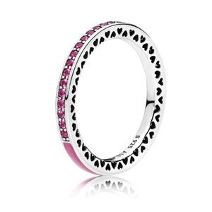 Pandora Radiant Hearts of Pandora Ring Dark Pink